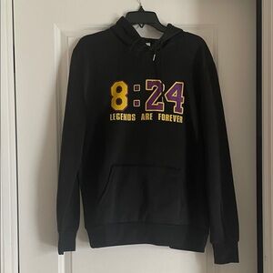 Black Hoodie with 8:24 Legends Are Forever Print